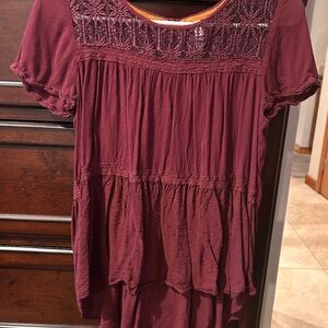 Xhilaration Burgundy Lace Blouse